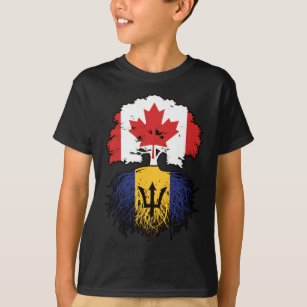 Barbados Barbadian Canadian Canada Tree Roots Flag T-Shirt