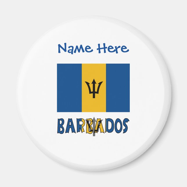 Barbados Barbadian Flag Blue Personalization  Magnet (Front)