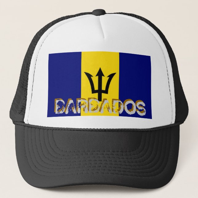 Barbados barbadian flag souvenir hat (Front)