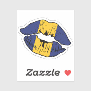 Barbados Barbadian Lipstick Love Flag Sticker