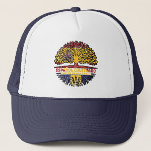 Barbados Barbadian Spain Spanish Tree Roots Flag Trucker Hat