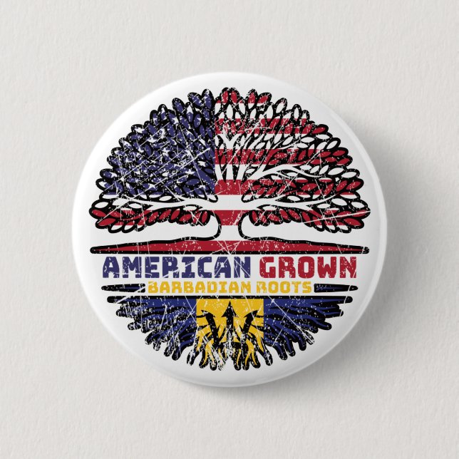 Barbados Barbadian US American USA United States Button (Front)