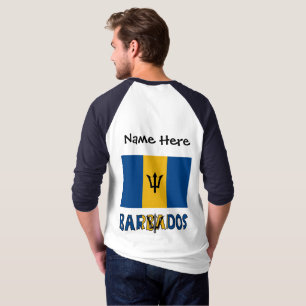Barbados Barbarian Flag Personalized Name T-Shirt