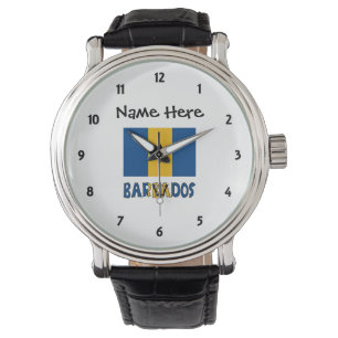 Barbados Barbarian Flag Personalized Name Watch