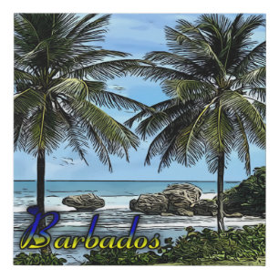Barbados - Bathsheba Beach Faux Canvas Print