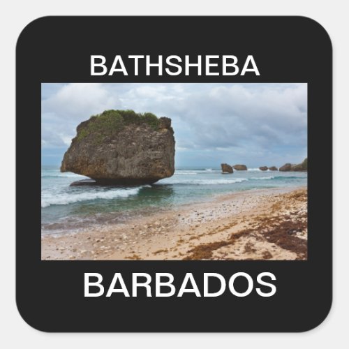 Barbados Bathsheba Rocks Square Sticker
