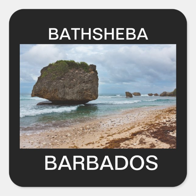 Barbados, Bathsheba Rocks Square Sticker (Front)