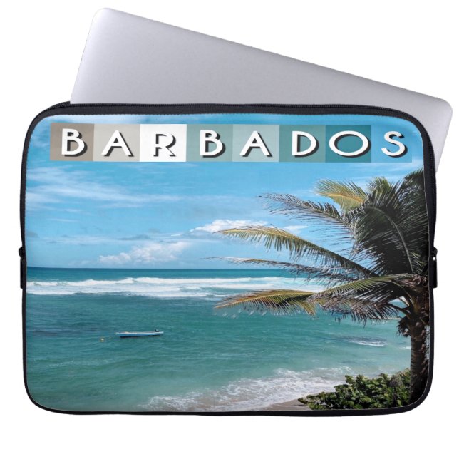 Barbados Beach Laptop Sleeve (Front)