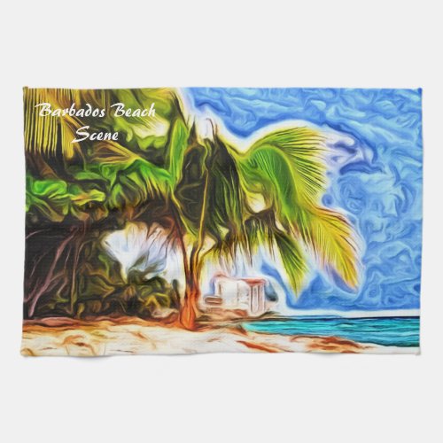 Barbados Beach Scene Towel