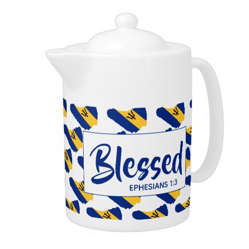 BARBADOS Blessed Christian Scripture MEDIUM Teapot