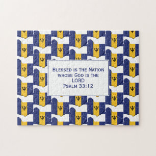 BARBADOS Blessed Nation FLAG OF BARBADOS Jigsaw Puzzle