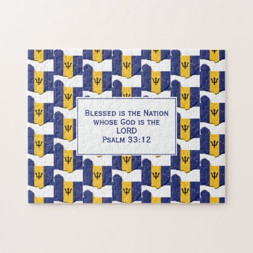 BARBADOS  Blessed Nation  FLAG OF BARBADOS Jigsaw Puzzle