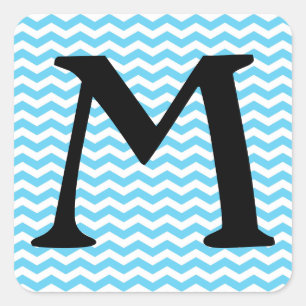 Barbados Blue Wave Chevron Square Sticker