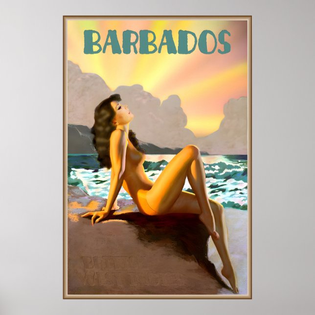 Barbados British West Indies Caribbean Beach Poster (Front)