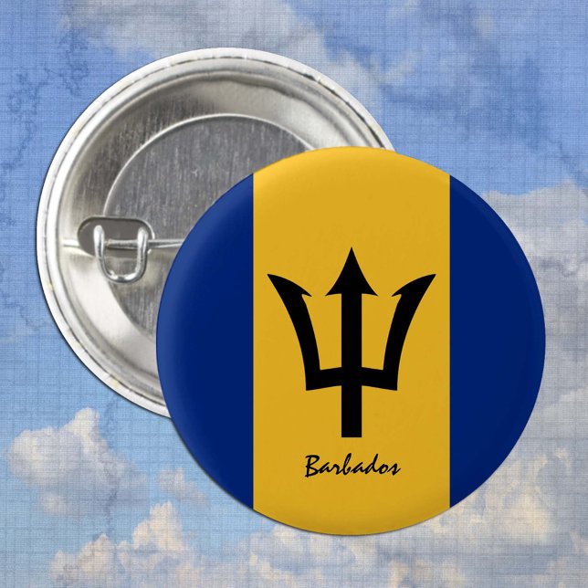 Barbados button, patriotic Barbados Flag fashion Button (Creator Uploaded)