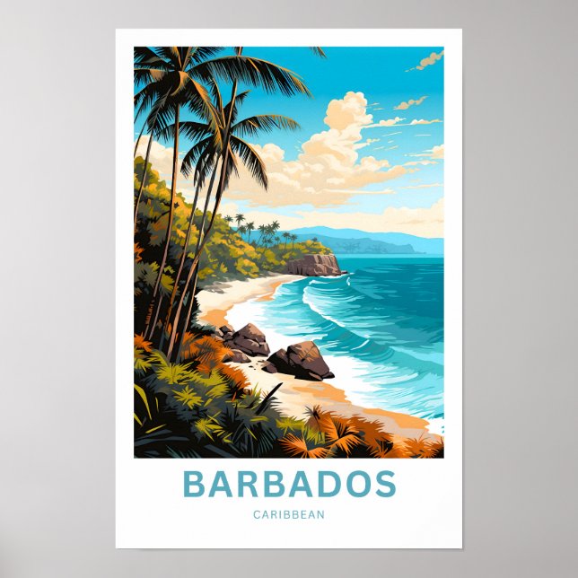 Barbados Caribbean Travel Print (Front)