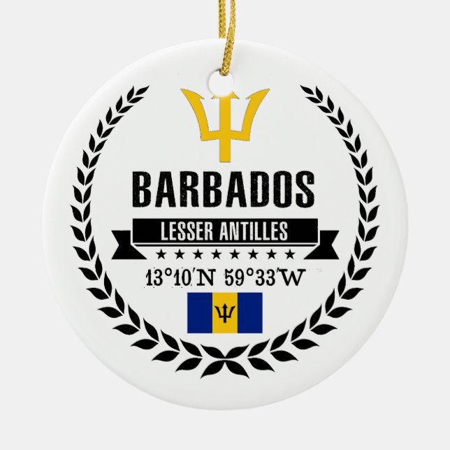 Barbados Ceramic Ornament (Front)