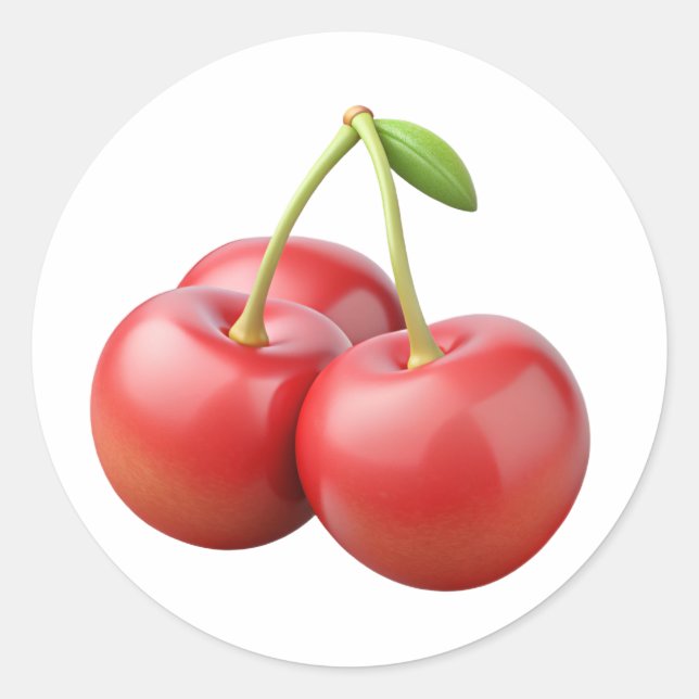 Barbados Cherries Plastic 3D – Glossy Round Label (Front)