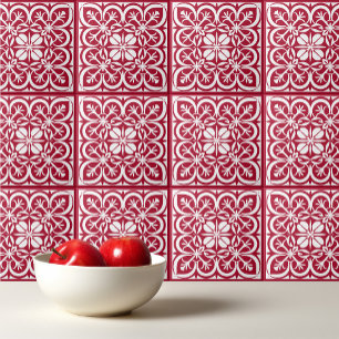 Barbados Cherry Red Portuguese Mediterranean Ceramic Tile