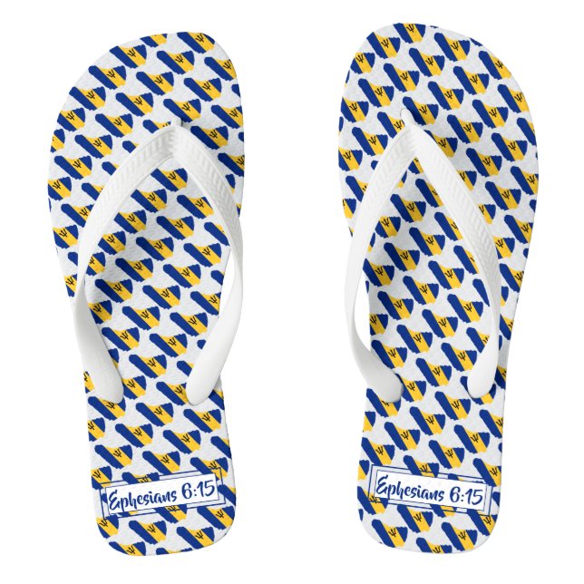 BARBADOS Christian Scripture Custom Flip Flops (Footbed)