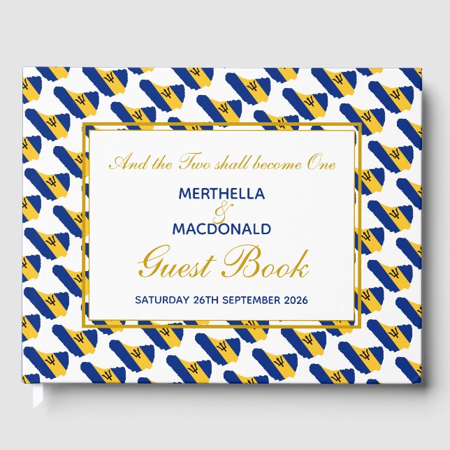 BARBADOS Christian Scripture | Patriotic | Wedding Guest Book (Front)