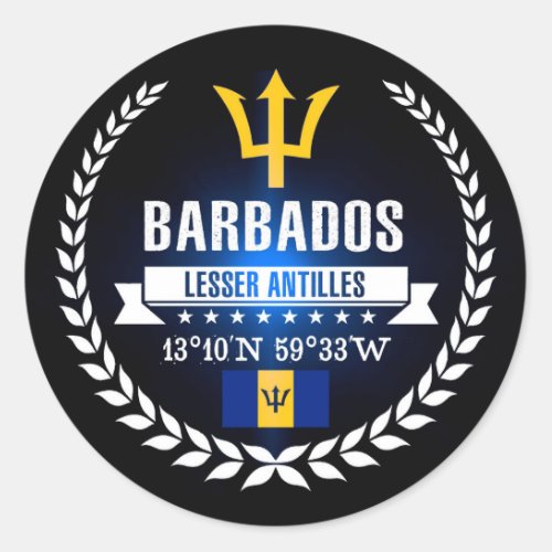 Barbados Classic Round Sticker