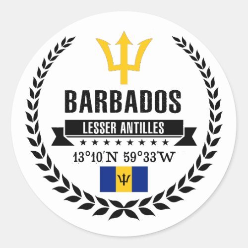 Barbados Classic Round Sticker