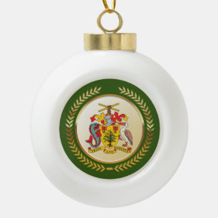 Barbados Coat of Arms Ceramic Ball Christmas Ornament