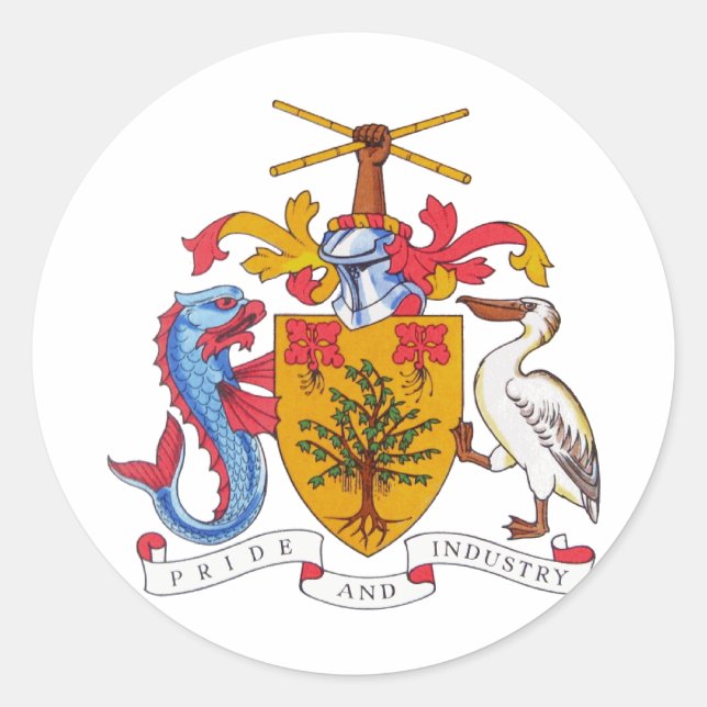 Barbados Coat of Arms Classic Round Sticker (Front)