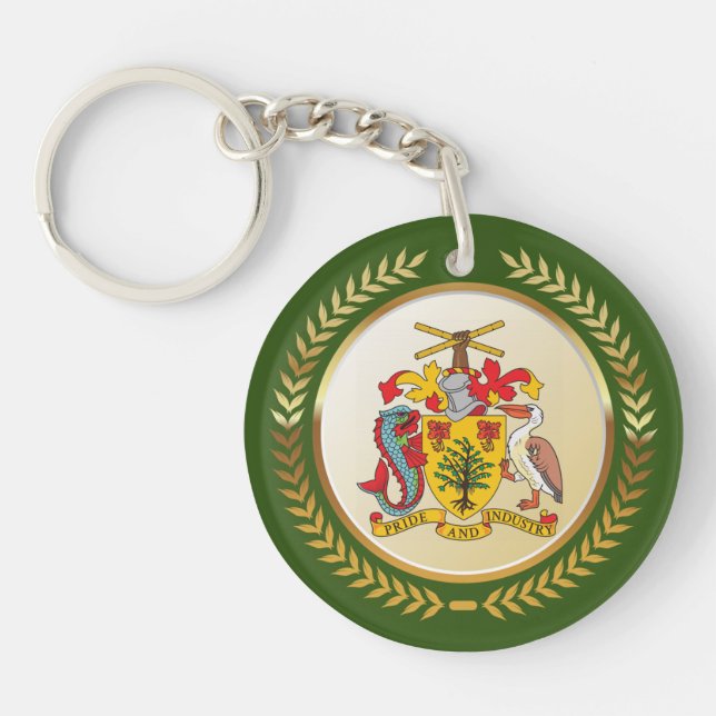 Barbados Coat of Arms Keychain (Front)