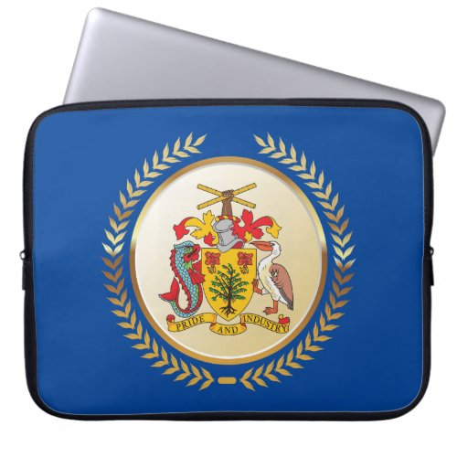 Barbados Coat of Arms Laptop Sleeve