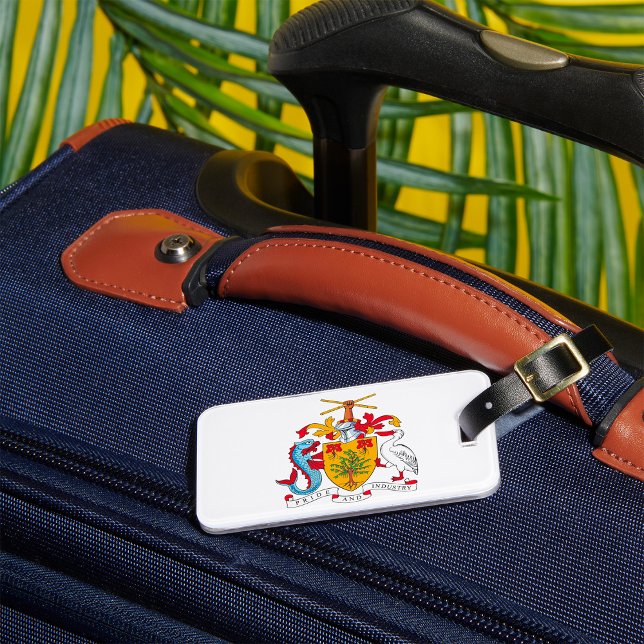 Barbados Coat of Arms National Emblem  Luggage Tag (Creator Uploaded)