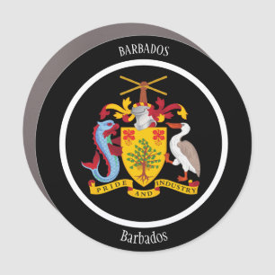 Barbados Coat of Arms Patriotic Car Magnet