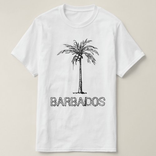 Barbados coconut tree black  white design T_Shirt