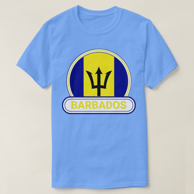 Barbados Country Badge Barbados Flag T-Shirt (Design Front)