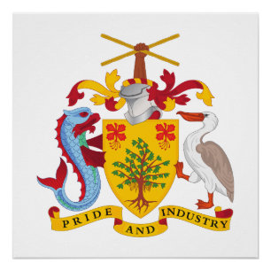 Barbados country coat arms symbol emblem flag poster