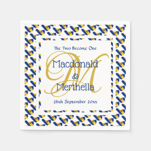 BARBADOS Custom Monogram Wedding Celebration Paper Napkins