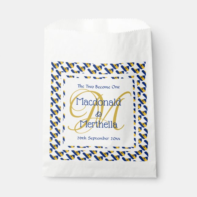 BARBADOS Custom | Monogram Wedding Favor Bag (Front)