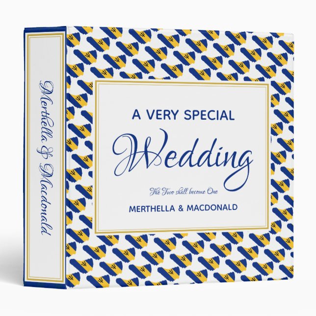 BARBADOS Custom Wedding Planner Album 3 Ring Binder (Front/Spine)