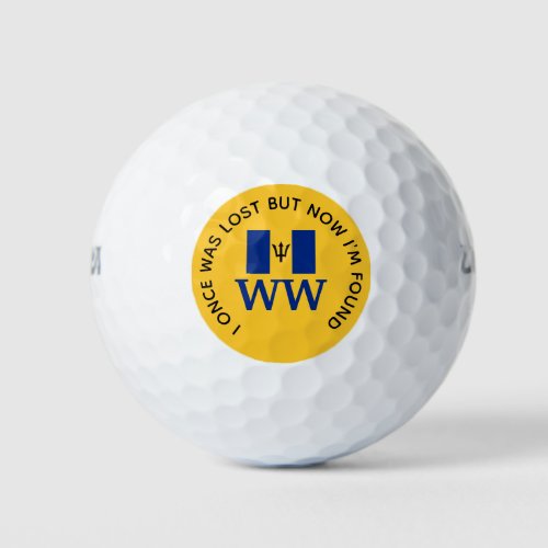 BARBADOS Customized MONOGRAM Christian Lost Found Golf Balls
