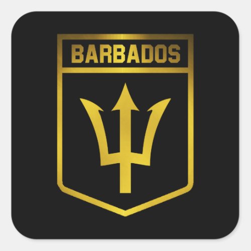 Barbados Emblem Square Sticker