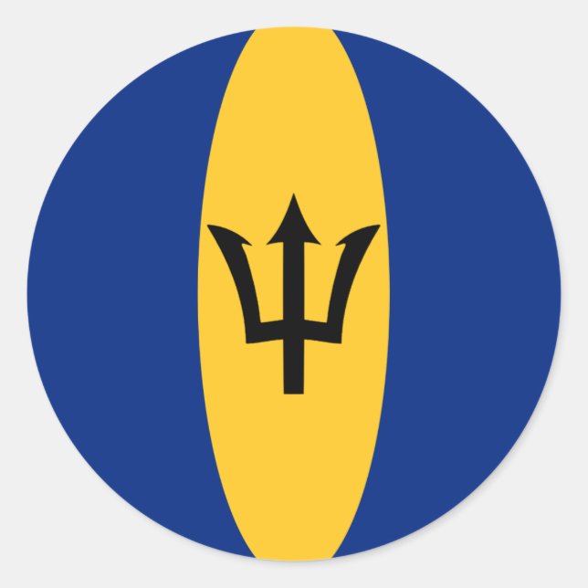 Barbados Fisheye Flag Sticker (Front)