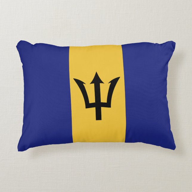 Barbados flag accent pillow (Front)