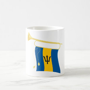 Barbados Flag And Bugle Coffee Mug