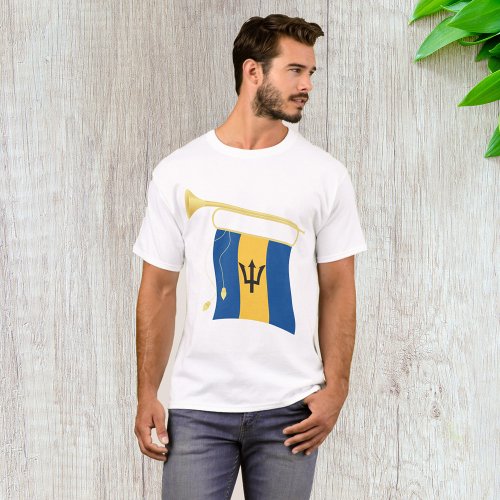 Barbados Flag And Bugle T_Shirt