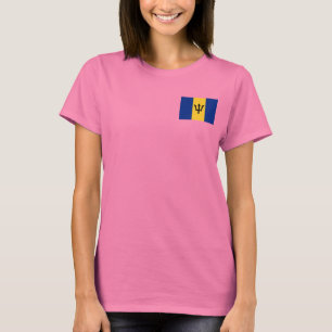 Barbados Flag and Map dk T-Shirt