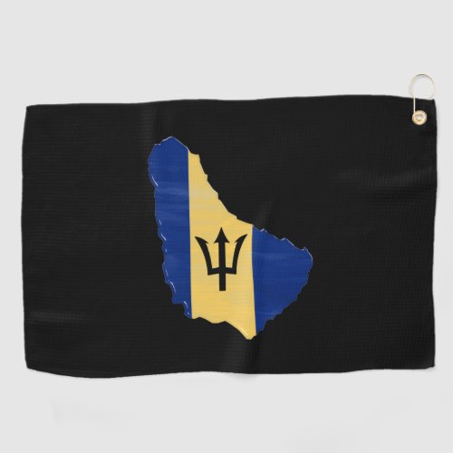 Barbados flag and map golf towel