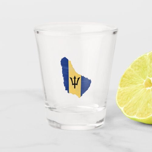 Barbados flag and map shot glass