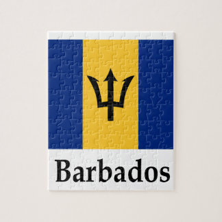Barbados Flag And Name Jigsaw Puzzle