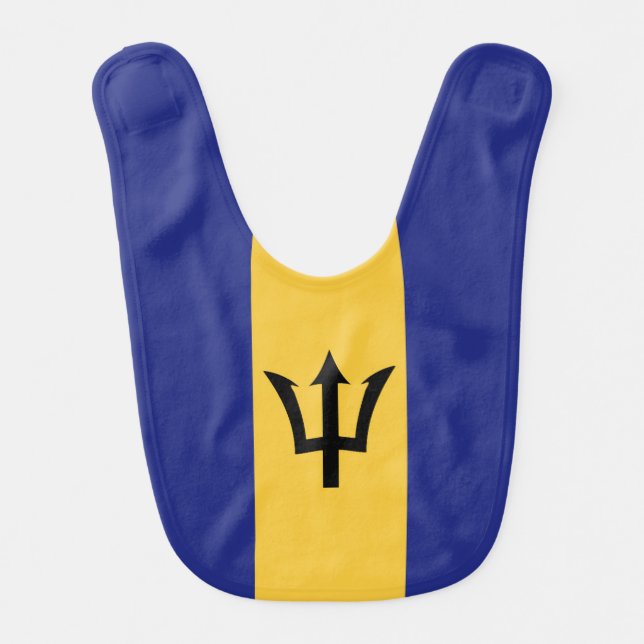 Barbados flag baby bib (Front)